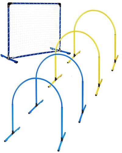 SPORTIKEL24 Hoopers Anfänger-Set – 4 Hoops + Gate – Kunststoff – VDH-konform – Hundesport Komplettset (Bunt/Blau) von SPORTIKEL24