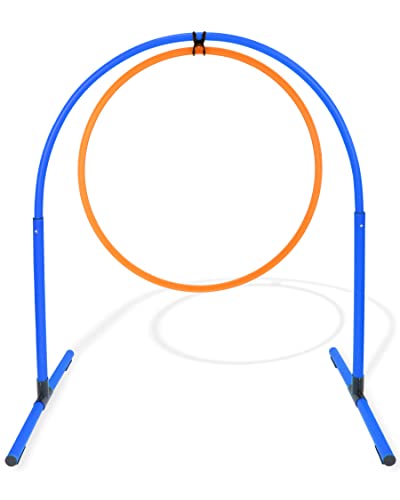 SPORTIKEL24 Hoopers-Bogen mit Ring 70 – Spaß-Training für Hunde – Agility & Hoopers – im Verein & daheim (blau/Ring orange) von SPORTIKEL24