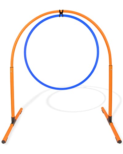 SPORTIKEL24 Hoopers-Bogen mit Ring 70 – Spaß-Training für Hunde – Agility & Hoopers – im Verein & daheim (orange/Ring blau) von SPORTIKEL24