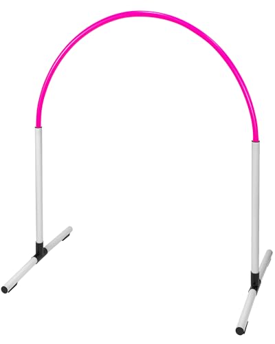 SPORTIKEL24 Hoopers Hoop aus Kunststoff – verletzungsfreier Hundesport – flexibel & wetterfest – VDH-konform – Weiße Basis mit Bögen in 6 Farben (Weiß/Pink) von SPORTIKEL24