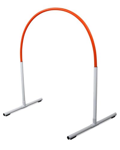 SPORTIKEL24 Hoopers Hoop aus Kunststoff – verletzungsfreier Hundesport – flexibel & wetterfest – VDH-konform – Weiße Basis mit Bögen in 6 Farben (Weiß/Rot) von SPORTIKEL24