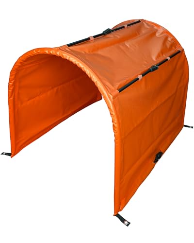 SPORTIKEL24 Hoopers-Tunnel ohne Boden (Halbkreis), gepolstert – 1 m lang, ø 80 cm – Tunnel mit offenem Boden – für Hoopers-Sport (Tunnel orange) von SPORTIKEL24
