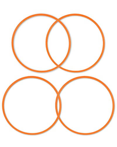 SPORTIKEL24 Kombi-Ring 50 – 4er Set – zum Aufbau von Sprung- & Hürden-Parcours – Trainingshilfe für Fußball, Leichtathletik & Hundesport (Ringe orange) von SPORTIKEL24