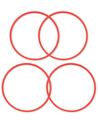 SPORTIKEL24 Kombi-Ring 50 – 4er Set – zum Aufbau von Sprung- & Hürden-Parcours – Trainingshilfe für Fußball, Leichtathletik & Hundesport (Ringe rot) von SPORTIKEL24