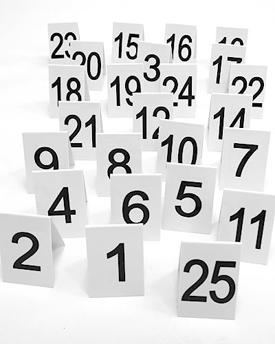 SPORTIKEL24 Nummern-Set für Agility & Hoopers – Zahlen von 1 bis 25 durchnummeriert – weiße PVC-Aufsteller – beidseitig Bedruckt von SPORTIKEL24