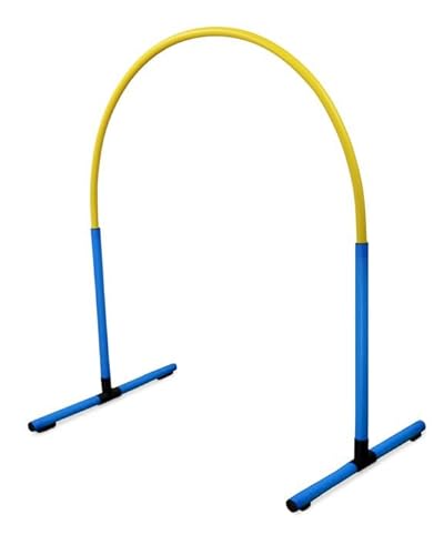 SPORTIKEL24 Superhund Hoopers Hoop – Kunststoff – Blaue Basis mit Bögen in 6 Farben – VDH-konform, flexibel, wetterfest (Blau/Gelb) von SPORTIKEL24