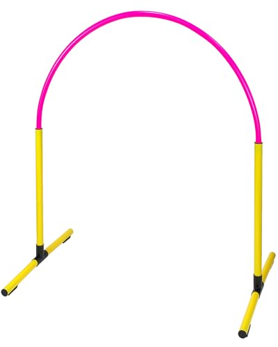 SPORTIKEL24 Superhund Hoopers Hoop – Kunststoff – Gelbe Basis mit Bögen in 6 Farben – VDH-konform, flexibel, wetterfest (Gelb/Pink) von SPORTIKEL24