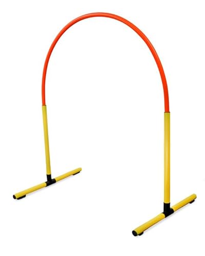 SPORTIKEL24 Superhund Hoopers Hoop – Kunststoff – Gelbe Basis mit Bögen in 6 Farben – VDH-konform, flexibel, wetterfest (Gelb/Rot) von SPORTIKEL24