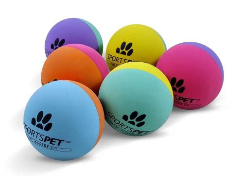 SPORTSPET High Bounce Balls aus natürlichem Kautschuk für Hunde (Ø 60mm) (6er-Pack) von SPORTSPET