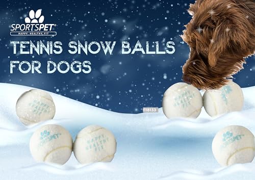 SPORTSPET Tennis Hundebälle Schneebälle Edition, Gummi-Hundeball, lustiges Apportierspielzeug für Hunde, langlebiger & sicherer Hundeball, für Hunde, 12 Stück (64 mm) SPORTSPET Tennis Hundebälle Schneebälle Edition, Gummi-Hundeball, lustiges Apportierspielzeug für Hunde, langlebiger & sicherer Hundeball, für Hunde, 12 Stück (64 mm) von SPORTSPET