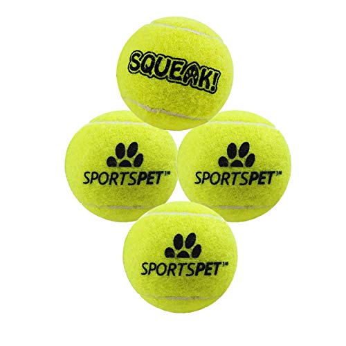 SPORTSPET Tennisbälle für Hunde, quietschend, 4 Stück SPORTSPET Tennisbälle für Hunde, quietschend, 4 Stück von SPORTSPET