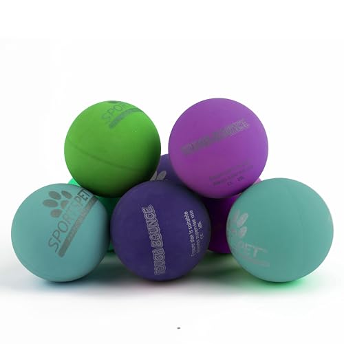 SPORTSPET Tough Bounce Hundebälle, Gummi-Hundebälle, schwimmendes Apportierspielzeug für Hunde, starkes und langlebiges Kauen und Spielen, sichere Spielzeugbälle für Hunde und Welpen, 8 Stück von SPORTSPET