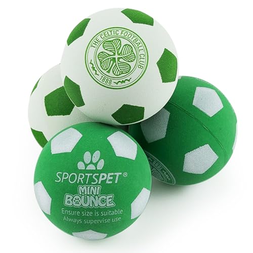 SPORTSPET x Celtic Mini Bounce Hundebälle, Gummibälle für kleine Hunde und Welpen, zum Apportieren und Spielen, ungiftig, schwimmt im Wasser, offizielle Vereinsfarben, 45 mm für Spielzeug und kleine SPORTSPET x Celtic Mini Bounce Hundebälle, Gummibälle für kleine Hunde und Welpen, zum Apportieren und Spielen, ungiftig, schwimmt im Wasser, offizielle Vereinsfarben, 45 mm für Spielzeug und kleine von SPORTSPET