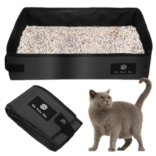 SPORWAY Katzenklo für Reisen, Tragbare Katzentoilette Faltbares Wasserdicht und Atmungsaktiv 45 * 35 * 12,5cm, Cat Litter Box für Auto Reisen Camping - Schwarz SPORWAY Katzenklo für Reisen, Tragbare Katzentoilette Faltbares Wasserdicht und Atmungsaktiv 45 * 35 * 12,5cm, Cat Litter Box für Auto Reisen Camping - Schwarz von SPORWAY
