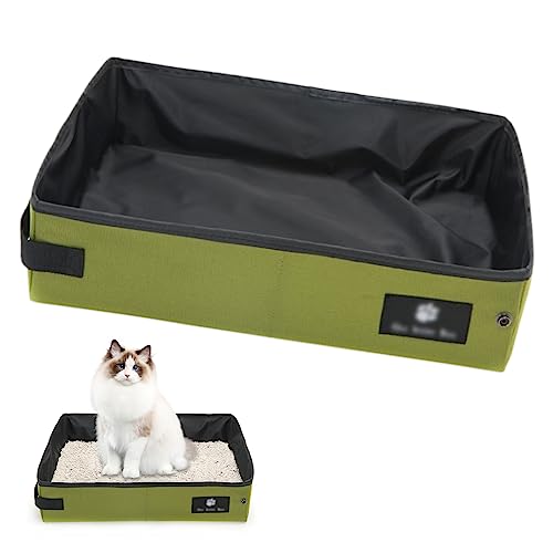 SPORWAY Katzenklo für Reisen Tragbare: Katzentoilette Faltbares Wasserdicht und Atmungsaktiv, Cat Litter Box für Auto Reisen Camping (45 * 35 * 12,5cm) von SPORWAY