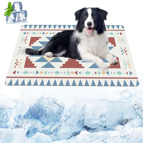 SPORWAY Kühlmatte Hunde: Kühldecke Katzen Selbstkühlende Hundematte, Waschbares Haustier Kühlmatte Sommer Kühlkissen rutschfeste Hundematte für Drinnen, Draußen und Auto (65x90cm) von SPORWAY