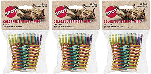 (3 Pack) Ethical Pet Spot Colorful Springs Wide 10 count Short Spiral Cat Toys von SPOT