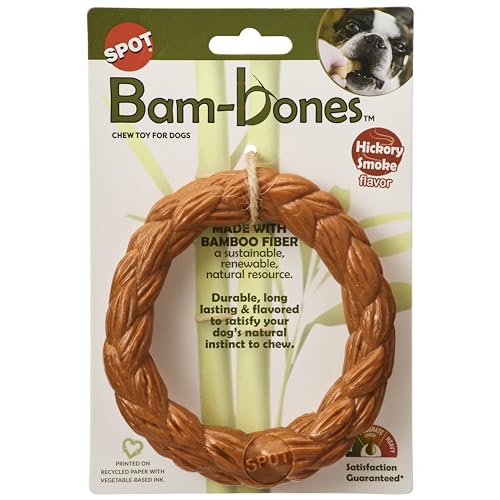 SPOT Bam-Bones Geflochtener Ring – Hergestellt aus starker Bambusfaser, langlebiges Kauspielzeug für leichte bis moderate Kauer, für ausgewachsene Hunde und zahnende Welpen unter 13,6 kg, 12,7 cm SPOT Bam-Bones Geflochtener Ring – Hergestellt aus starker Bambusfaser, langlebiges Kauspielzeug für leichte bis moderate Kauer, für ausgewachsene Hunde und zahnende Welpen unter 13,6 kg, 12,7 cm von SPOT