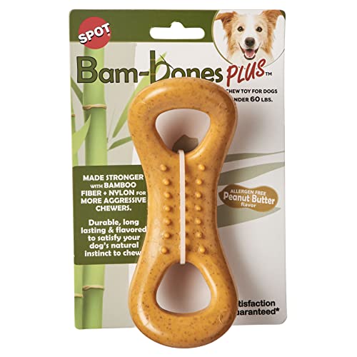 SPOT Bam-bones Plus Figur 8 – Bambusfaser und Nylon, langlebig, für aggressive Kauer, Spielzeug für Hunde und Welpen unter 27 kg, splitterfrei, 15,2 cm, allergenfrei, Erdnussbuttergeschmack SPOT Bam-bones Plus Figur 8 – Bambusfaser und Nylon, langlebig, für aggressive Kauer, Spielzeug für Hunde und Welpen unter 27 kg, splitterfrei, 15,2 cm, allergenfrei, Erdnussbuttergeschmack von SPOT