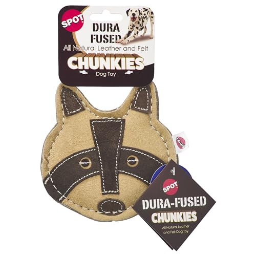 SPOT Dura-Fused Chunkies Waschbär – natürliches Leder und Filz Hundespielzeug – kein Quietschen, keine Flusen, langlebig, extra dickes Kauspielzeug für aggressive Kauer, ideal für erwachsene Hunde und SPOT Dura-Fused Chunkies Waschbär – natürliches Leder und Filz Hundespielzeug – kein Quietschen, keine Flusen, langlebig, extra dickes Kauspielzeug für aggressive Kauer, ideal für erwachsene Hunde und von SPOT