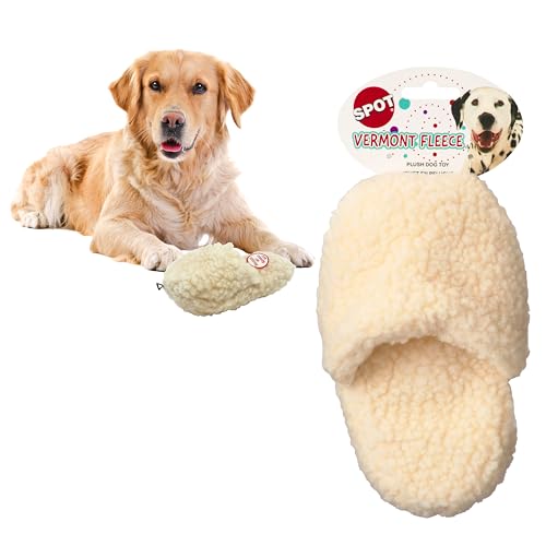 SPOT Ethical Pet Hundespielzeug im Vermont-Stil, aus Fleece, mit Quietschelement, für alle Hunde, interaktives Hundespielzeug, Hausschuhe, 8 inch, cremefarben SPOT Ethical Pet Hundespielzeug im Vermont-Stil, aus Fleece, mit Quietschelement, für alle Hunde, interaktives Hundespielzeug, Hausschuhe, 8 inch, cremefarben von SPOT
