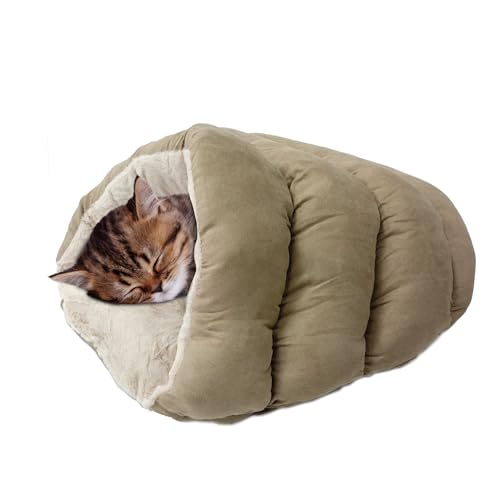 SPOT Sleep Zone Kuschelhöhle, Katzenhöhlenbett für Indoor-Katzen und Mini-Hunde, langlebig und waschbar, bequem für Kätzchen und Welpen unter 4,5 kg und 30,5 cm lang, Hellbraun SPOT Sleep Zone Kuschelhöhle, Katzenhöhlenbett für Indoor-Katzen und Mini-Hunde, langlebig und waschbar, bequem für Kätzchen und Welpen unter 4,5 kg und 30,5 cm lang, Hellbraun von SPOT