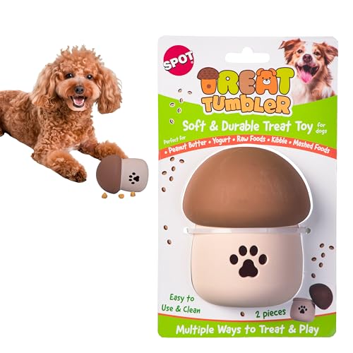 SPOT Treat Tumbler Mushroom - Gefrierbares & befüllbares Leckerli-Dosierendes Hundespielzeug für kleine & mittelgroße Hunde, Silikon, leicht zu reinigen, interaktiv, hält kleine Trockenfutter & weiche SPOT Treat Tumbler Mushroom - Gefrierbares & befüllbares Leckerli-Dosierendes Hundespielzeug für kleine & mittelgroße Hunde, Silikon, leicht zu reinigen, interaktiv, hält kleine Trockenfutter & weiche von SPOT