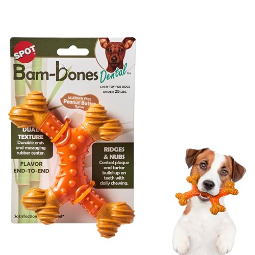 SPOT by Ethical Products - Bambone Dental - X Bone Langlebiges Hunde-Kauspielzeug für Aggressive Kauer - Tolles Hunde-Kauspielzeug für Welpen und Hunde Hundespielzeug - Klein - Erdnussbutter Medium SPOT by Ethical Products - Bambone Dental - X Bone Langlebiges Hunde-Kauspielzeug für Aggressive Kauer - Tolles Hunde-Kauspielzeug für Welpen und Hunde Hundespielzeug - Klein - Erdnussbutter Medium von SPOT