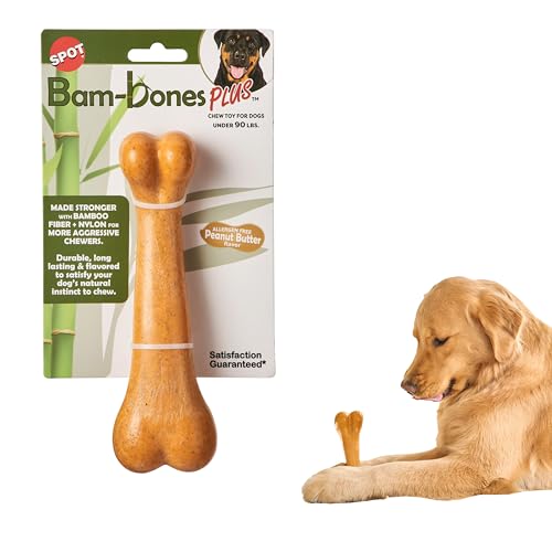 Spot by Ethical Products – Bambone Plus langlebiges Kauspielzeug für Hunde – einzigartige Formen für mittelgroße und große Hunde – allergenfreier Erdnussbuttergeschmack – Hunde-Kauspielzeug für Spot by Ethical Products – Bambone Plus langlebiges Kauspielzeug für Hunde – einzigartige Formen für mittelgroße und große Hunde – allergenfreier Erdnussbuttergeschmack – Hunde-Kauspielzeug für von SPOT