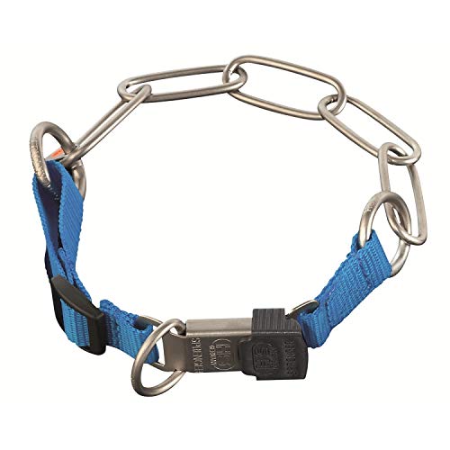 SPRENGER Halsband HALSKETTE verstellbar 60-65cm ClicLock für Hunde cyan von SPRENGER