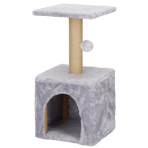 SPRINGOS Katzenkratzbaum Katzenhaus Spielpompon Plattform Sisalpfosten 62 cm SPRINGOS Katzenkratzbaum Katzenhaus Spielpompon Plattform Sisalpfosten 62 cm von SPRINGOS