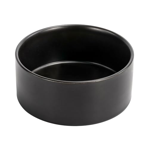 SPUNKYJUNKY Futternapf für Hunde und Katzen, Keramik, 1,2 l, modern, niedlich, gewichtet, für Futter und Wasser, Schwarz (1 Stück) von SPUNKYJUNKY