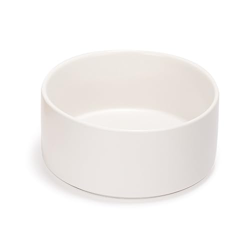 SPUNKYJUNKY Keramik Hundenapf Fressnapf Futternapf Katzennapf Napf für Katzen und Hunde (1800ml, Weiß) von SPUNKYJUNKY