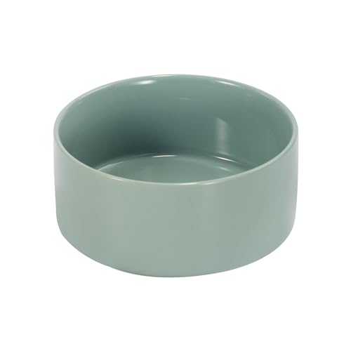 SPUNKYJUNKY Keramiknapf für Hunde und Katzen, 1,2 l, modern, niedlich, beschwerter Futternapf, Wassernapf als Ersatz, Morandi-Grün, 1 Stück von SPUNKYJUNKY