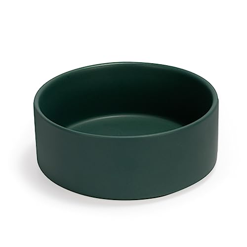 SPUNKYJUNKY Keramiknapf für Hunde und Katzen, 1,2 l, modern, niedlich, gewichtet, für Futter und Wasser, Grün (1 Stück) von SPUNKYJUNKY