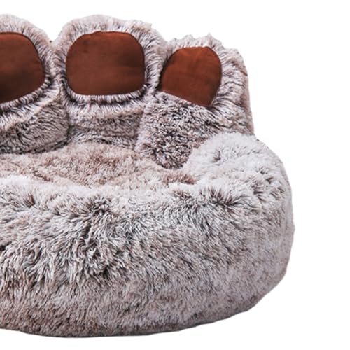 Palmenförmiges Hundebett, Flauschiges, Plüschiges Haustierbett, Weicher Bequemer Korb für Hunde Katzen, Anti-Rutschboden, Weitgehend Anwendbar, Niedlicher Stil, Geeignet für Zuhause, Büro (L) von SPYMINNPOO