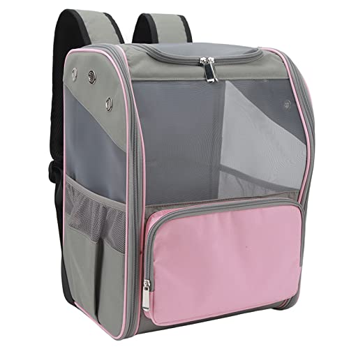 SPYMINNPOO Haustier-Rucksack, Atmungsaktiv, für Katzen und Hunde, Haustier-Rucksack, Tasche für Wandern, Reisen, Outdoor, H?lt Haustiere Bis zu 16,5 Pfund (PINK) von SPYMINNPOO