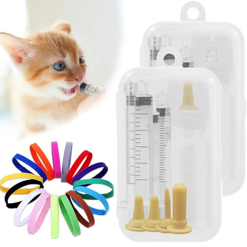 SQAQS 20PCS Futterspender und 15 Halsbänder zur Identifizierung von Haustieren 15cm, Schnuller Ersetzen, Silikon Nippel mit Spritze für Welpen, Aufzuchtflasche Kitten, Katzen SQAQS 20PCS Futterspender und 15 Halsbänder zur Identifizierung von Haustieren 15cm, Schnuller Ersetzen, Silikon Nippel mit Spritze für Welpen, Aufzuchtflasche Kitten, Katzen von SQAQS