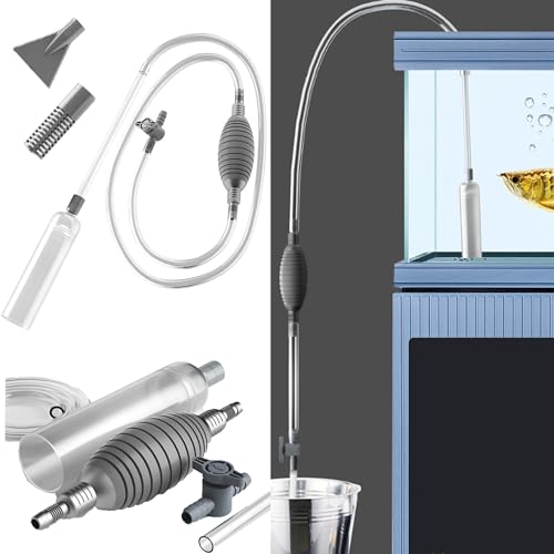 SQAQS 3 IN 1 Multifunktionaler Reiniger，Reinigung Sand Filter Fisch Tank Kiesfilter Einstellbare Durchflussregelung für Wasserwechsel, Aquarium Wasserwechsler, Handbetriebener Aquarium Reiniger von SQAQS