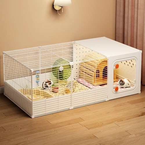 Hamsterkäfig mit Zubehör, Meerschweinchenkäfig, Rattenkäfig, Kleine Meerschweinchenkäfige für Den Innenbereich, ErhöHtes Gestell für Einfache Reinigung, Kleintierlaufstall(105 * 35 * 35cm) von SQUZO