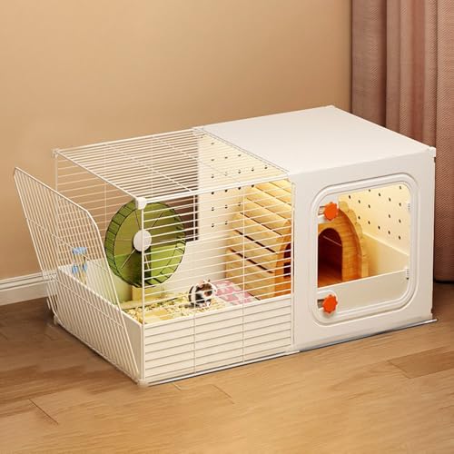 Hamsterkäfig mit Zubehör, Meerschweinchenkäfig, Rattenkäfig, Kleine Meerschweinchenkäfige für Den Innenbereich, ErhöHtes Gestell für Einfache Reinigung, Kleintierlaufstall(70 * 35 * 35cm) von SQUZO