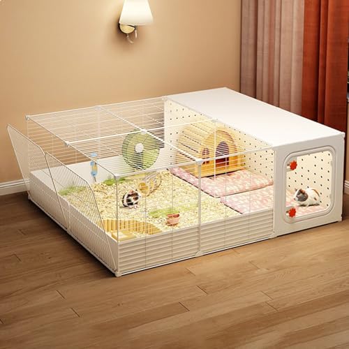 Igelkäfig, Hamsterkäfig, Meerschweinchenkäfig, Rattenkäfig, ErhöHtes Gestell für Einfache Reinigung, für Kaninchen, Meerschweinchen, Kleintierlaufstall(105 * 70 * 35cm) von SQUZO