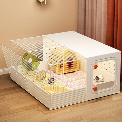 Igelkäfig, Hamsterkäfig, Meerschweinchenkäfig, Rattenkäfig, ErhöHtes Gestell für Einfache Reinigung, für Kaninchen, Meerschweinchen, Kleintierlaufstall(70 * 70 * 35cm) von SQUZO
