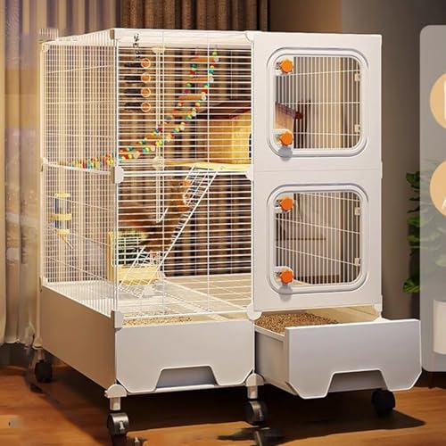 Kaninchenkäfig, Frettchenkäfig, Komplett Geschlossener Ausziehkäfig, Kleintierkäfig Mit Leiter Und Fußpolster for Chinchillas/Meerschweinchen/Kaninchen, Frettchenkäfige, Katzenkäfige(71 * 46 * 96cm) Kaninchenkäfig, Frettchenkäfig, Komplett Geschlossener Ausziehkäfig, Kleintierkäfig Mit Leiter Und Fußpolster for Chinchillas/Meerschweinchen/Kaninchen, Frettchenkäfige, Katzenkäfige(71 * 46 * 96cm) von SQUZO