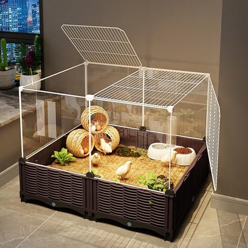Kaninchenkäfig, Meerschweinchenkäfig, Hühnerstall, Sicheres, Verschlüsseltes Netz for Die Sicherheit Drinnen Und Draußen, Züchter Und Tierliebhaber(74 * 37 * 55cm) von SQUZO
