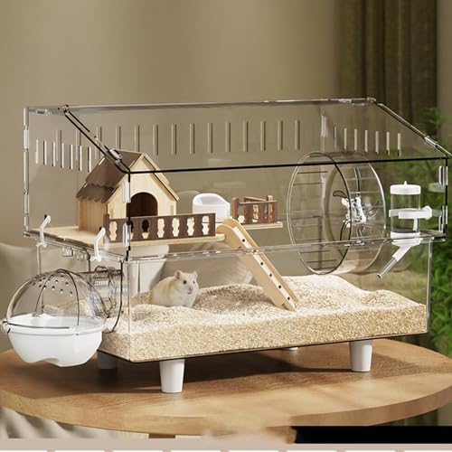 Kleintierkäfig, Hamsterkäfig mit Zubehör, Igelkäfig Hamsterhaus Sicheres Material mit Bissschutz für Hamster, Meerschweinchen und RennmäUse(B) von SQUZO