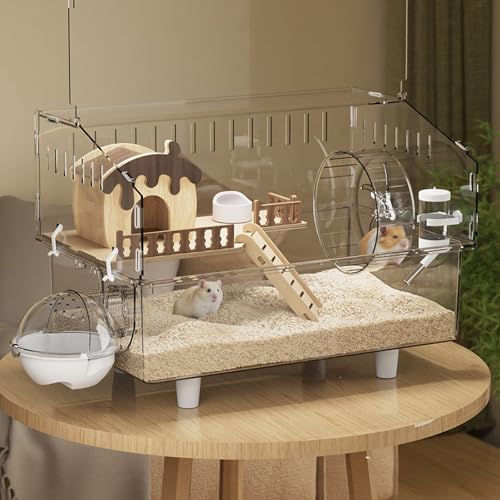 Kleintierkäfig, Hamsterkäfig mit Zubehör, Igelkäfig Hamsterhaus Sicheres Material mit Bissschutz für Hamster, Meerschweinchen und RennmäUse(C) von SQUZO
