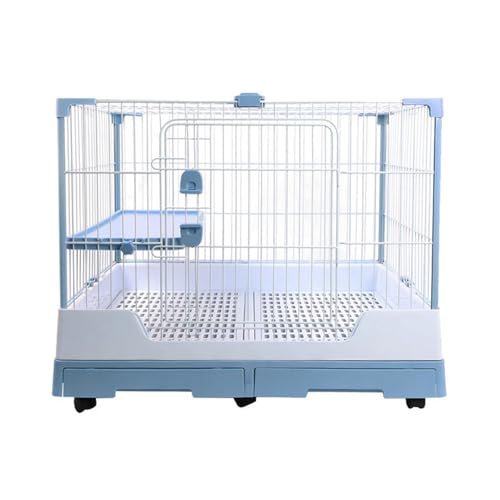 Meerschweinchenkäfig, Doppellagiger Kaninchenkärig, Innen- und AußEngehege Mit Sicherheitsmatten und Netz für Kleintiere(Blue) von SQUZO
