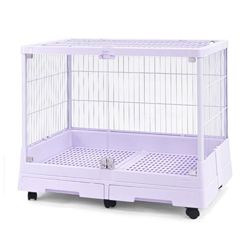 Meerschweinchenkäfig mit Transparenter Tür und Bissfestem Rahmen, Kaninchenstall für 2–3 Kleintiere(Purple) von SQUZO