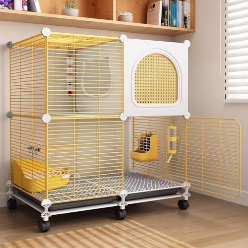 Rattenkäfig, Meerschweinchenkäfige, Chinchillakäfig, Haustierkäfige, Kleintierlaufstall for Den Innen- Und Außenbereich, for Den Innenbereich, Kaninchen-, Igel- Und Chinchillakäfig, DIY-Metallgitter von SQUZO